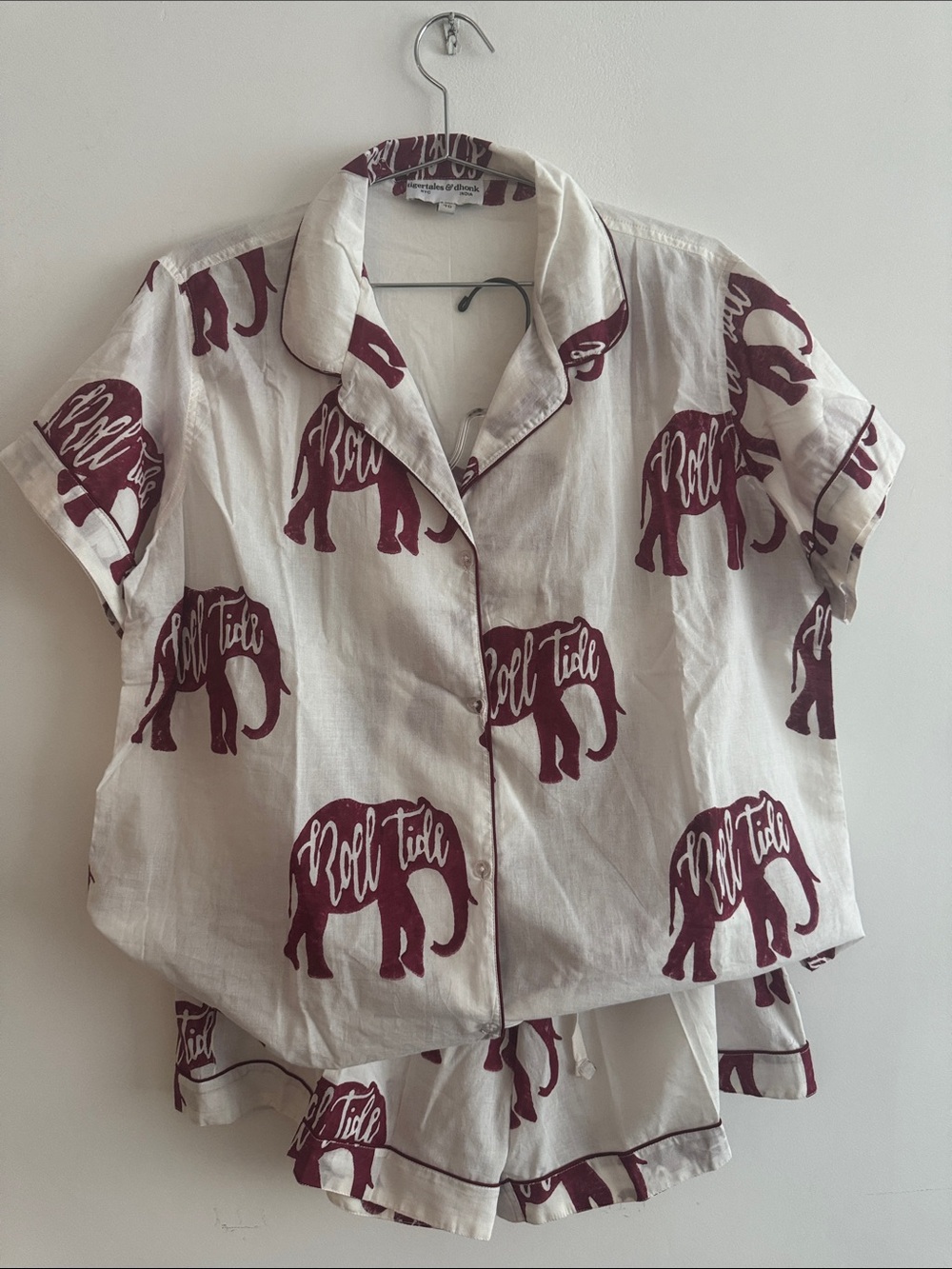 Tigertales & dhonk Alabama Crimson Elephants Roll Tide Pajama Womens Size 46